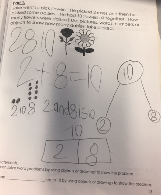 Kindergarten math example